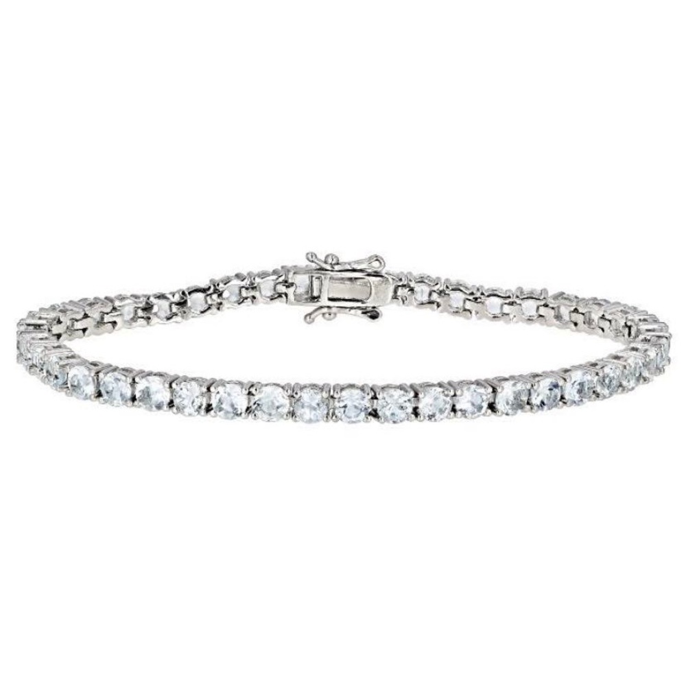 925 aquamarine sterling silver tennis bracelet!!